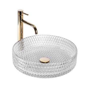 REA-U8881 - Vasque à poser CRISTAL Ø 39 cm verre transparent