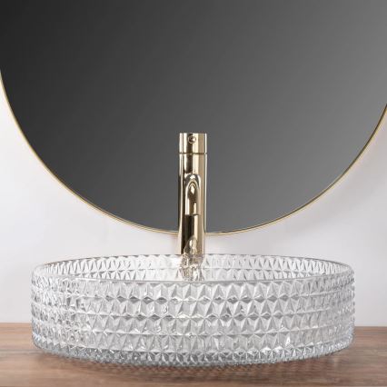 REA-U8881 - Vasque à poser CRISTAL Ø 39 cm verre transparent