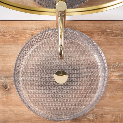REA-U8881 - Vasque à poser CRISTAL Ø 39 cm verre transparent