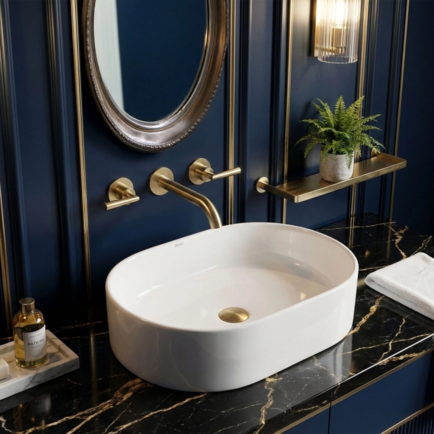 REA-U9249 - Lavabo à poser NADIA 32x46 cm céramique/blanc brillant