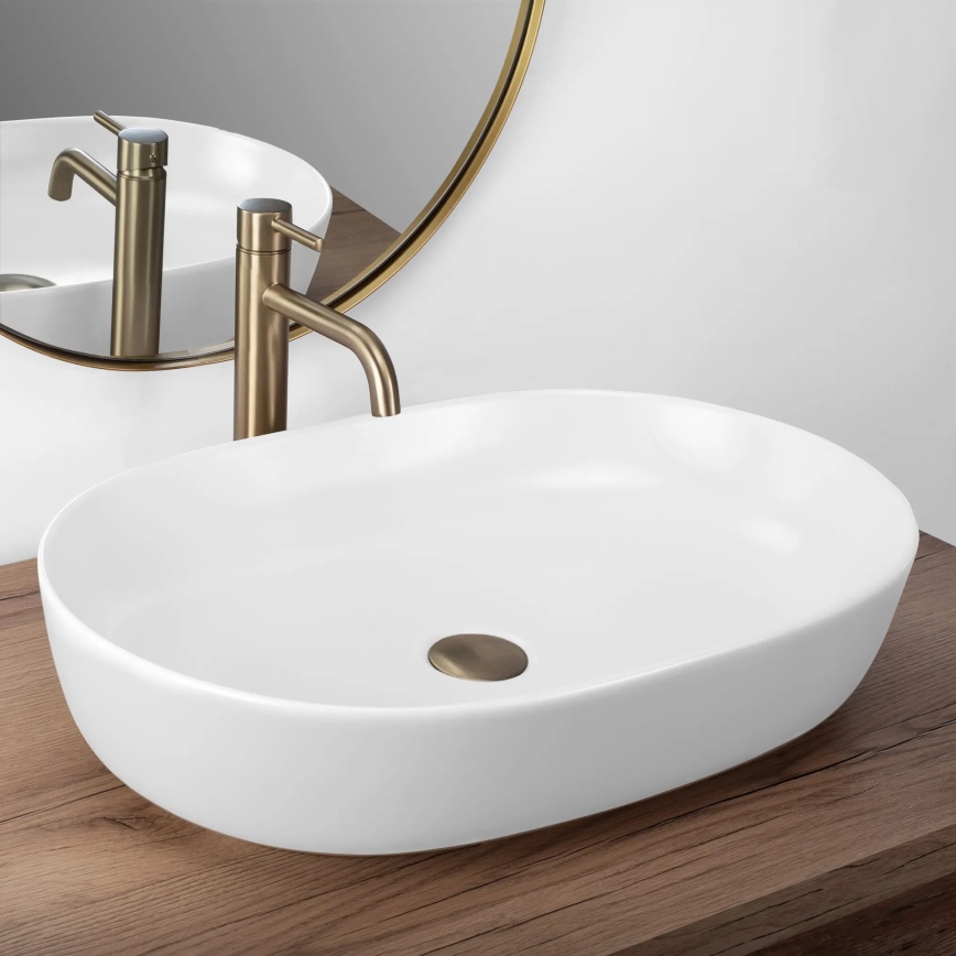 REA-U9653 - Lavabo à poser CLEO 41x60,5 cm céramique/blanc mat