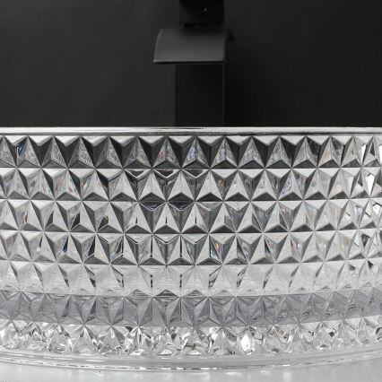 REA-U9670 - Vasque à poser CRISTAL Ø 35,5 cm en verre transparent