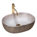 REA-U9887 - Vasque à poser LARA 35x48,5 cm céramique/gris/décor marbre