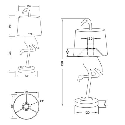 Reality - Lampe de table LOLA 1xE14/40W/230V