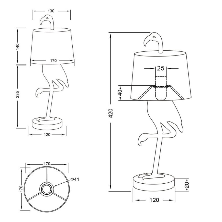 Reality - Lampe de table LOLA 1xE14/40W/230V
