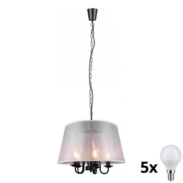 Reality - Lustre LED CIMA suspendu sur chaîne 5xE14/40W/230V, gris