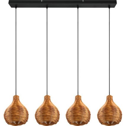 Reality - Lustre sur câble SPROUT 3xE14/40W/230V marron/rotin