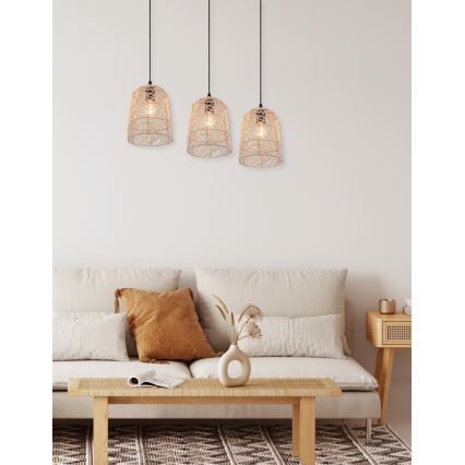 Reality - Lustre suspendu sur câble LOVIS 3xE27/40W/230V noir