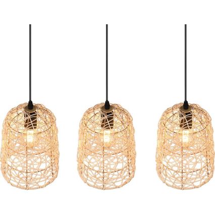 Reality - Lustre suspendu sur câble LOVIS 3xE27/40W/230V noir