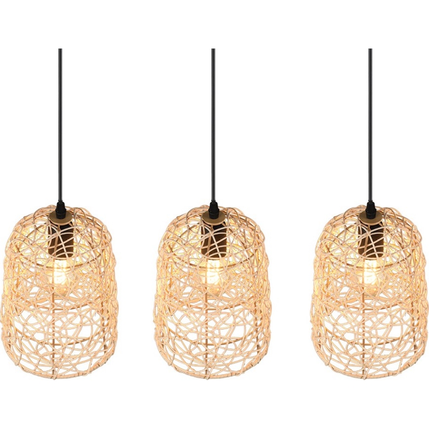 Reality - Lustre suspendu sur câble LOVIS 3xE27/40W/230V noir