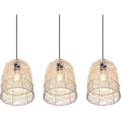 Reality - Lustre suspendu sur câble LOVIS 3xE27/40W/230V noir