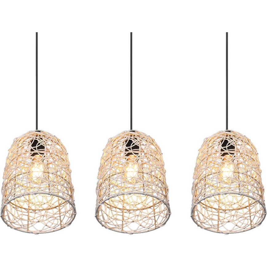 Reality - Lustre suspendu sur câble LOVIS 3xE27/40W/230V noir