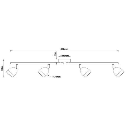 Reality - Spot LED NANTES 4xGU10/3W/230V