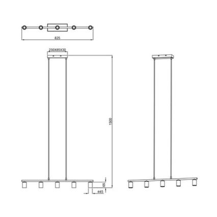 Reality - Suspension filaire VANNES 5xE27/40W/230V