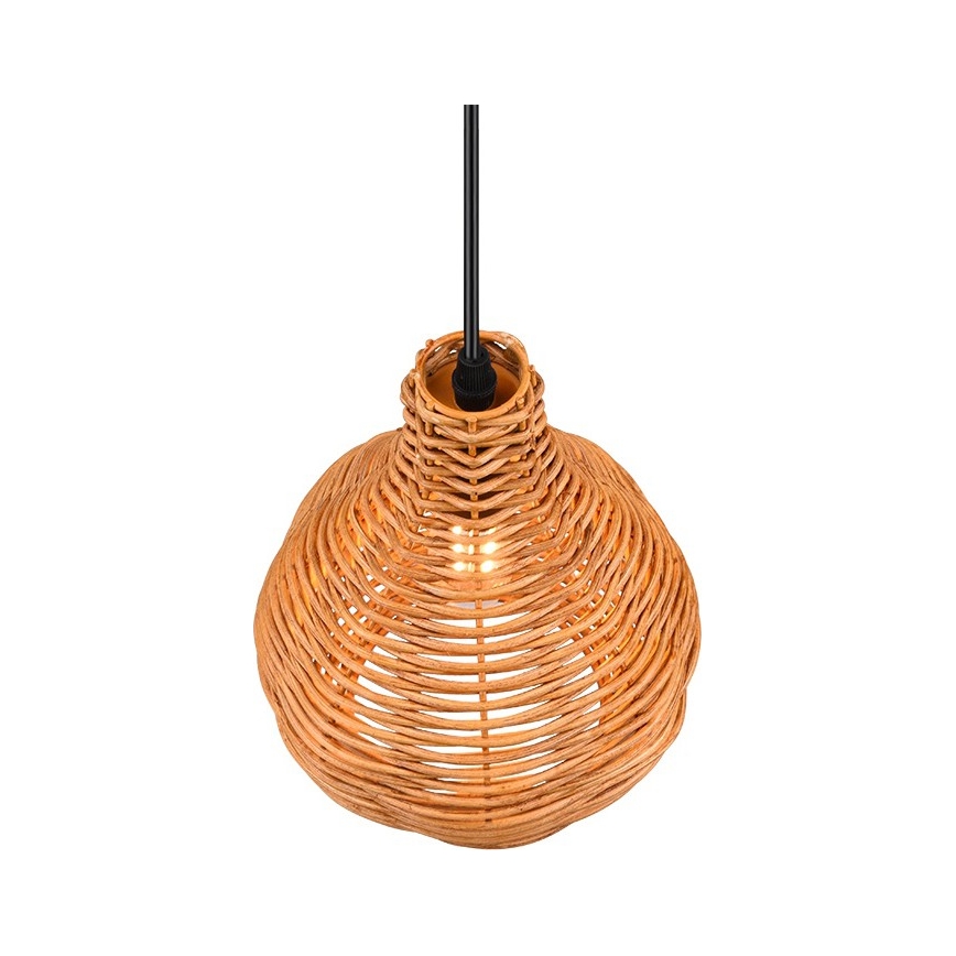 Reality - Suspension sur câble SPROUT 1xE14/40W/230V brun/rotin