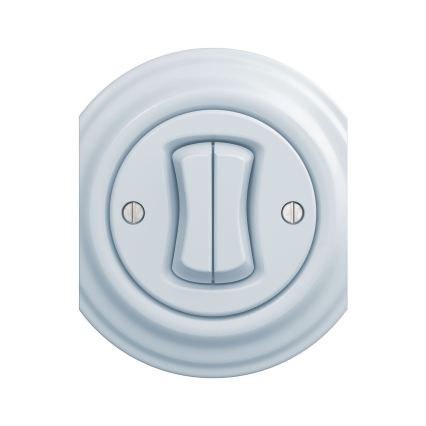 Reblig - Bouton double rétro sans cadre bleu