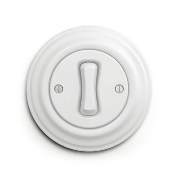 Reblig - Bouton rétro avec cadre blanc neige