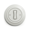 Reblig - Bouton rétro avec cadre en céramique blanche