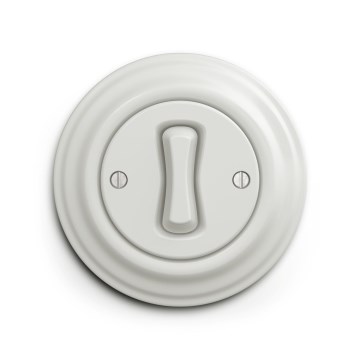 Reblig - Bouton rétro avec cadre en céramique blanche