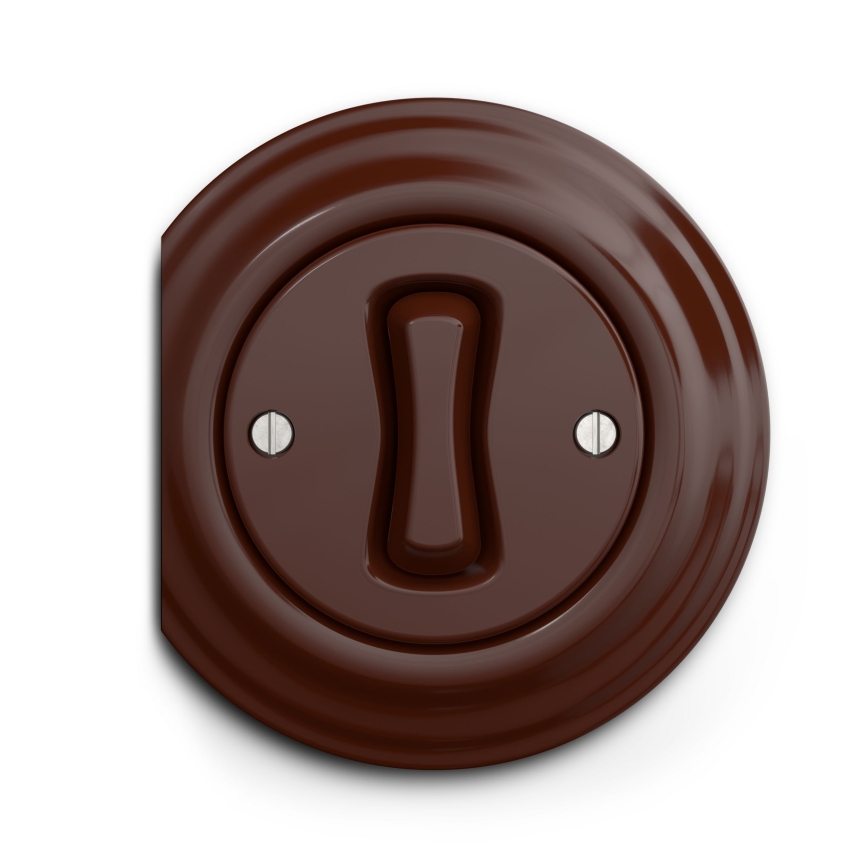 Reblig - Bouton rétro sans cadre, marron