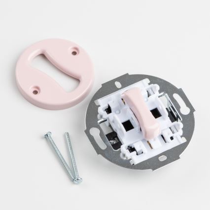 Reblig - Bouton rétro sans cadre, vieux rose