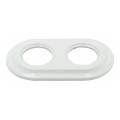 Reblig - Cadre rétro double en porcelaine, blanc