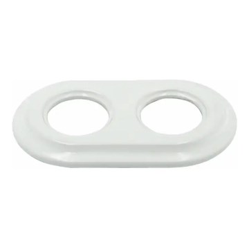 Reblig - Cadre rétro double en porcelaine, blanc