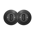 Reblig - Double interrupteur unipolaire au style rétro avec cadre n°1, anthracite