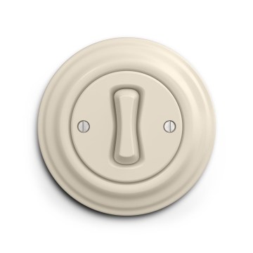 Reblig - Interrupteur croisé rétro avec cadre n° 7 beige