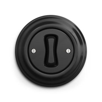 Reblig - Interrupteur croisé rétro avec cadre n° 7, noir