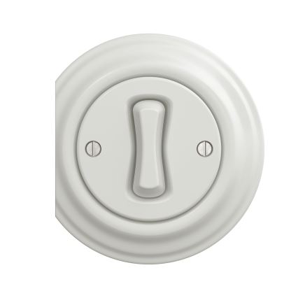 Reblig - Interrupteur croisé rétro sans cadre n° 7 blanc céramique
