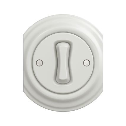 Reblig - Interrupteur croisé rétro sans cadre n° 7 blanc céramique