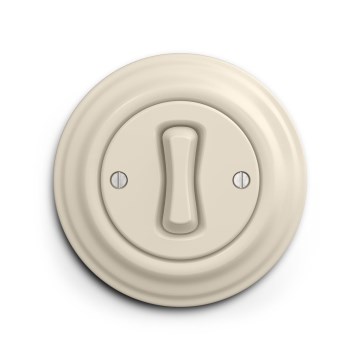 Reblig - Interrupteur d'escalier rétro avec cadre n° 6, beige