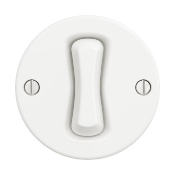 Reblig - Interrupteur d'escalier rétro sans cadre n° 6, blanc neige