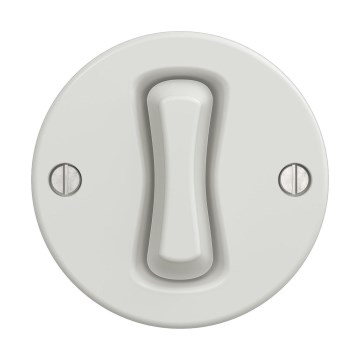 Reblig - Interrupteur d'escalier rétro sans cadre n° 6, céramique blanche