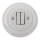 Reblig - Interrupteur double rétro en porcelaine avec cadre n° 6+6, blanc