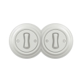 Reblig - Interrupteur double unipolaire rétro avec cadre n° 1, blanc céramique