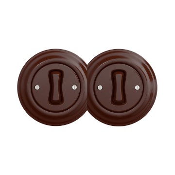 Reblig - Interrupteur double unipolaire rétro, cadre n°1, marron