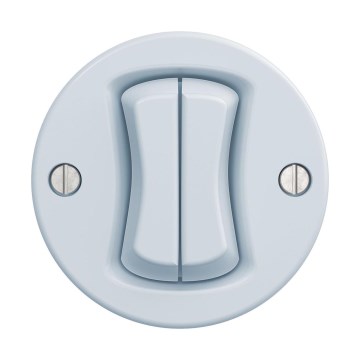 Reblig - Interrupteur double va-et-vient rétro sans cadre n° 6+6 bleu