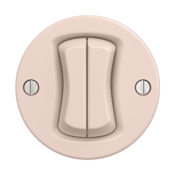 Reblig - Interrupteur multiple rétro sans cadre n° 5 vieux rose