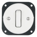 Reblig - Interrupteur rétro simple en porcelaine avec cadre n° 6, blanc