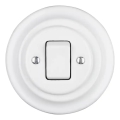 Reblig - Interrupteur rétro simple en porcelaine avec cadre n° 7 blanc