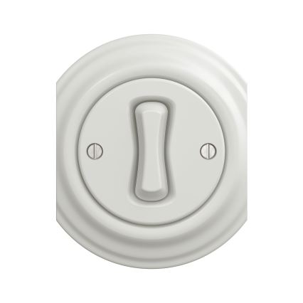 Reblig - Interrupteur rétro unipolaire sans cadre n° 1 blanc céramique