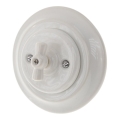 Reblig - Interrupteur rotatif rétro en porcelaine avec cadre č. 5 blanc