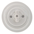 Reblig - Interrupteur rotatif rétro en porcelaine avec plaque č. 7, blanc