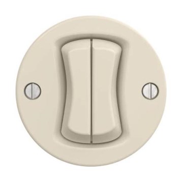 Reblig - Interrupteur série au style rétro sans cadre n° 5, beige