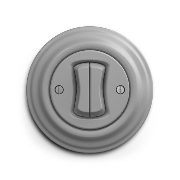 Reblig - Interrupteur série rétro avec cadre n° 5, gris