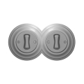 Reblig - Interrupteur unipolaire double rétro avec cadre n° 1, gris