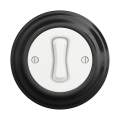 Reblig - Interrupteur unipolaire rétro avec cadre n° 1 blanc neige/noir