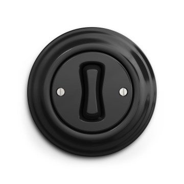 Reblig - Interrupteur unipolaire rétro avec cadre n° 1, noir